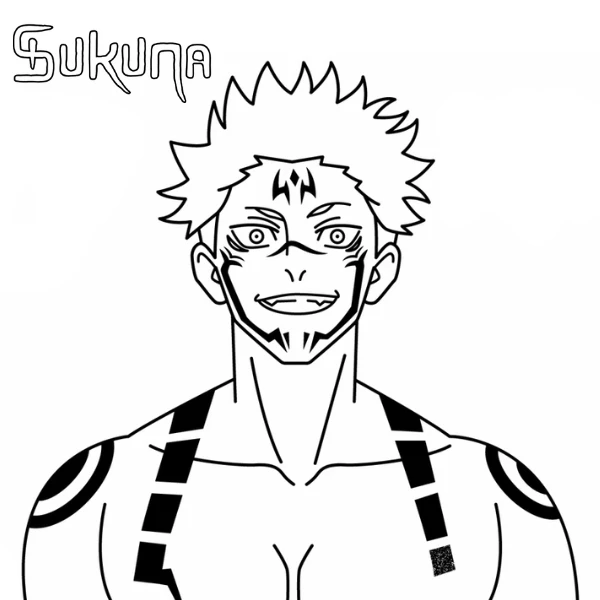 coloriage Sukuna à imprimer gratuit