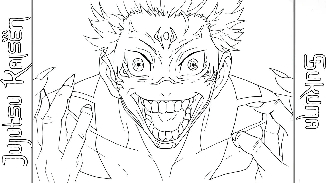 coloriage Sukuna a dessiner et imprimer