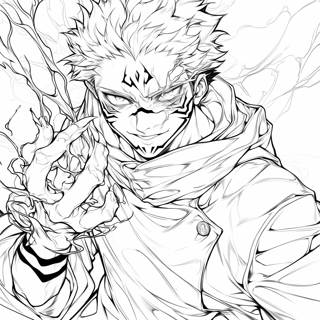 coloriage Sukuna et dessin a imprimer 1