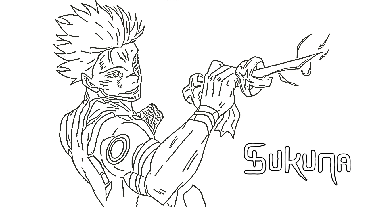 coloriage Sukuna à imprimer gratuitement pdf 1