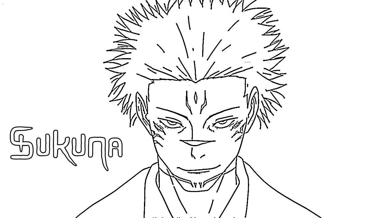 imprimer coloriage Sukuna pour enfant