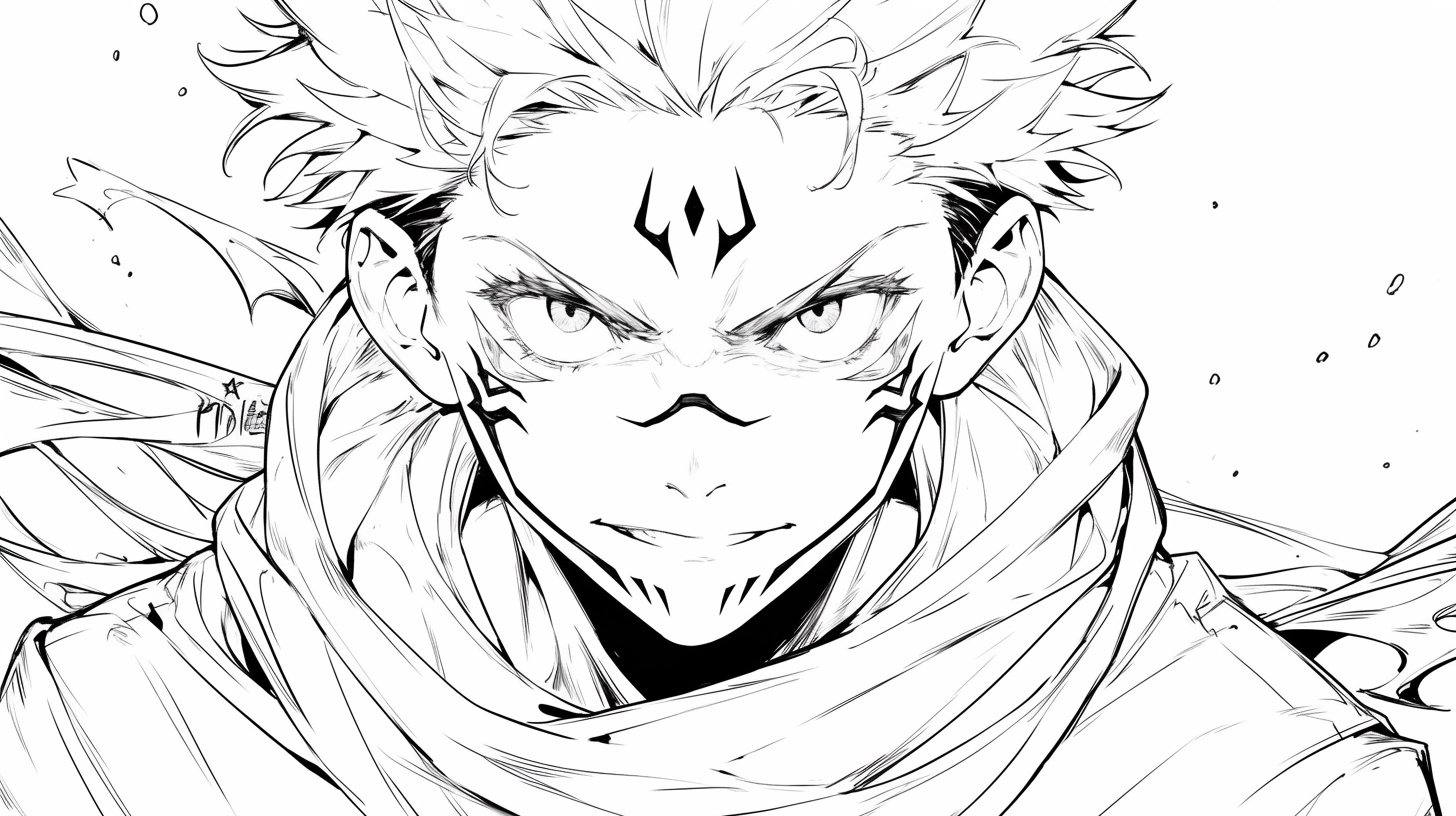 coloriage Sukuna et dessin a imprimer