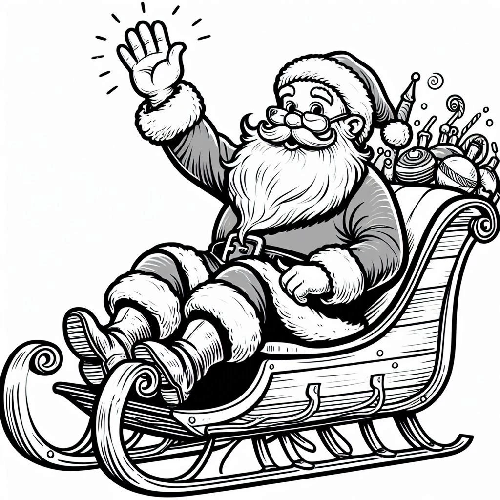 imprimer coloriage Traineau Du Père Noël gratuit