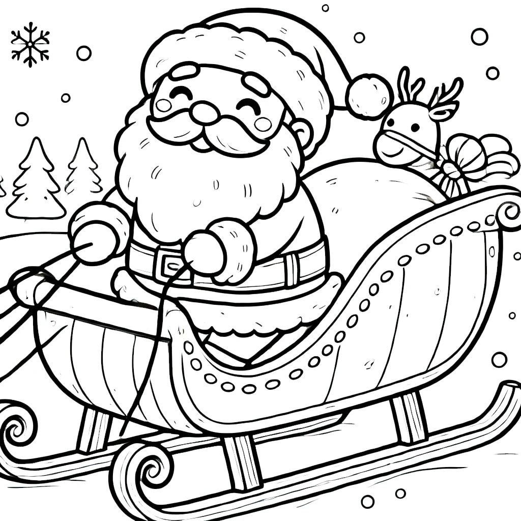 coloriage Traineau Du Père Noël pour enfant