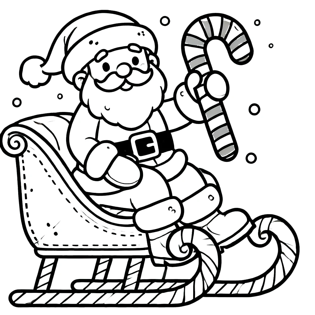 coloriage Traineau Du Père Noël pour enfant de 5 ans 1