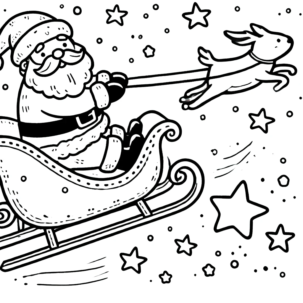 coloriage Traineau Du Père Noël pour bebe a imprimer 2