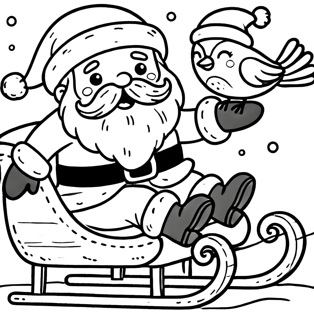 coloriage Traineau Du Père Noël à imprimer pour enfant de 9 ans