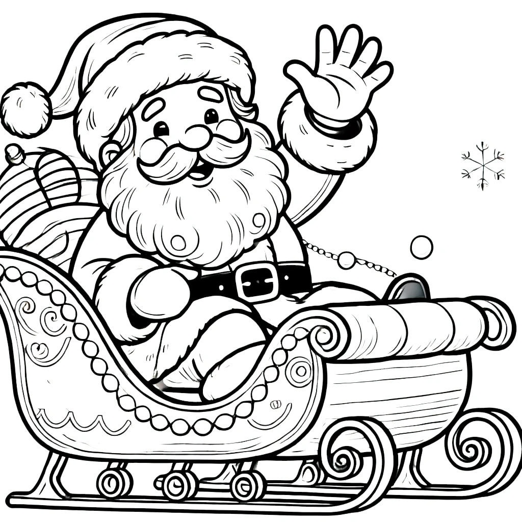 coloriage Traineau Du Père Noël pour enfant de 7 ans