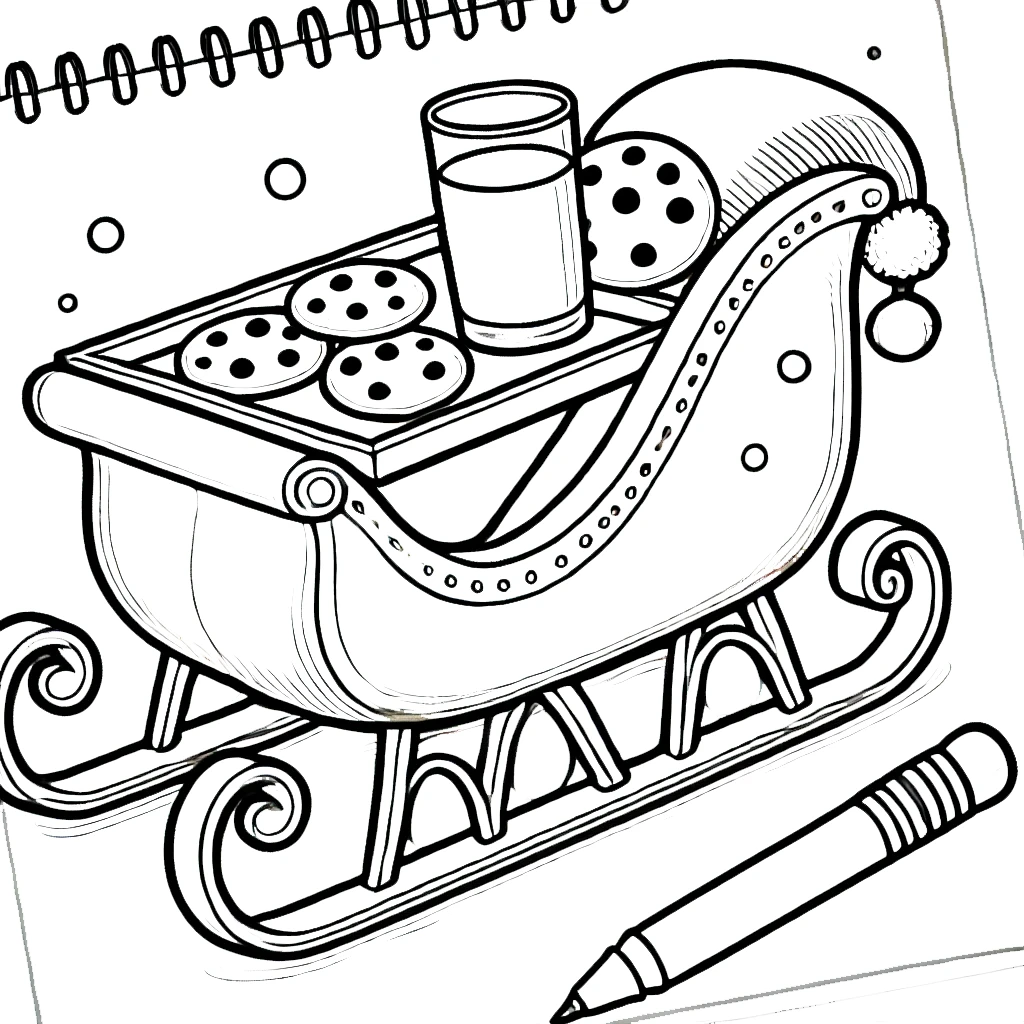 coloriage Traineau Du Père Noël à imprimer pdf 1