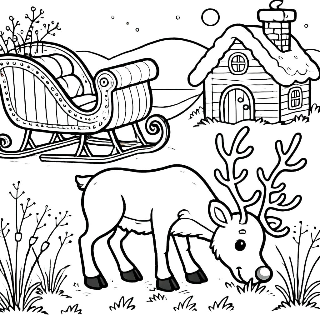 télécharger coloriage Traineau Du Père Noël gratuit 1