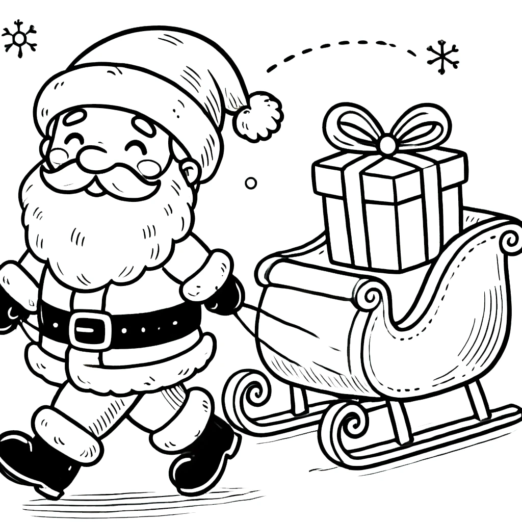 coloriage Traineau Du Père Noël a imprimer