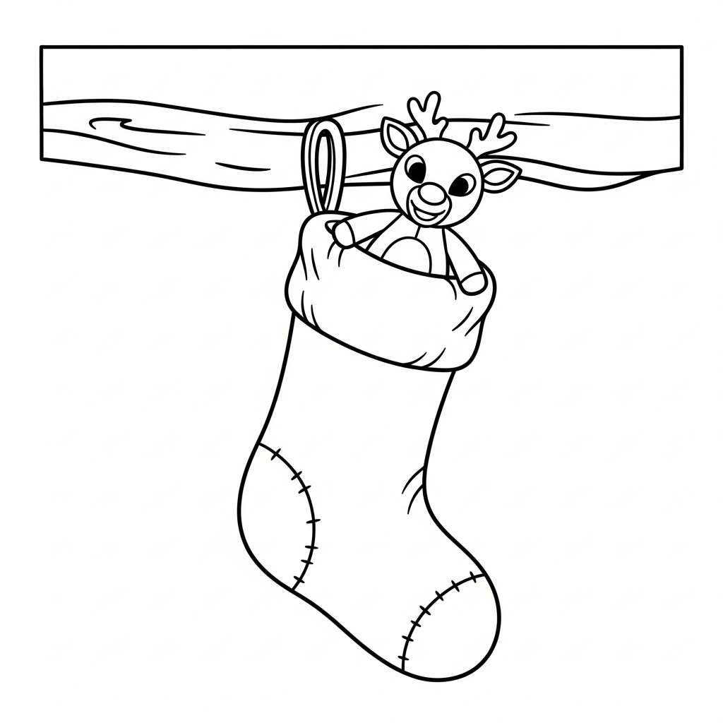 coloriage Chaussette de Noël update et apprentissage