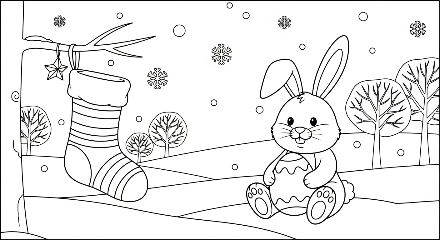 coloriage Chaussette de Noël update gratuit en ligne