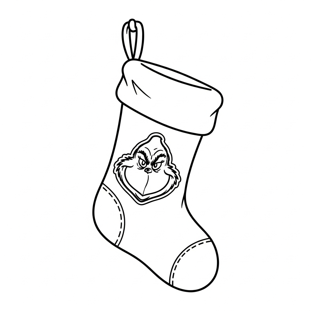 coloriage Chaussette de Noël update pour bebe a imprimer