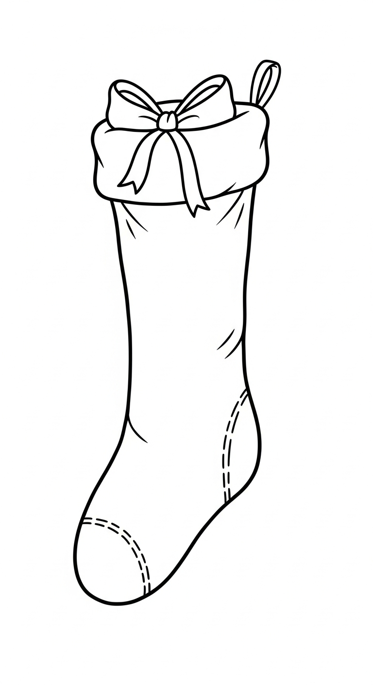 coloriage Chaussette de Noël update à imprimer pour enfant de 9 ans