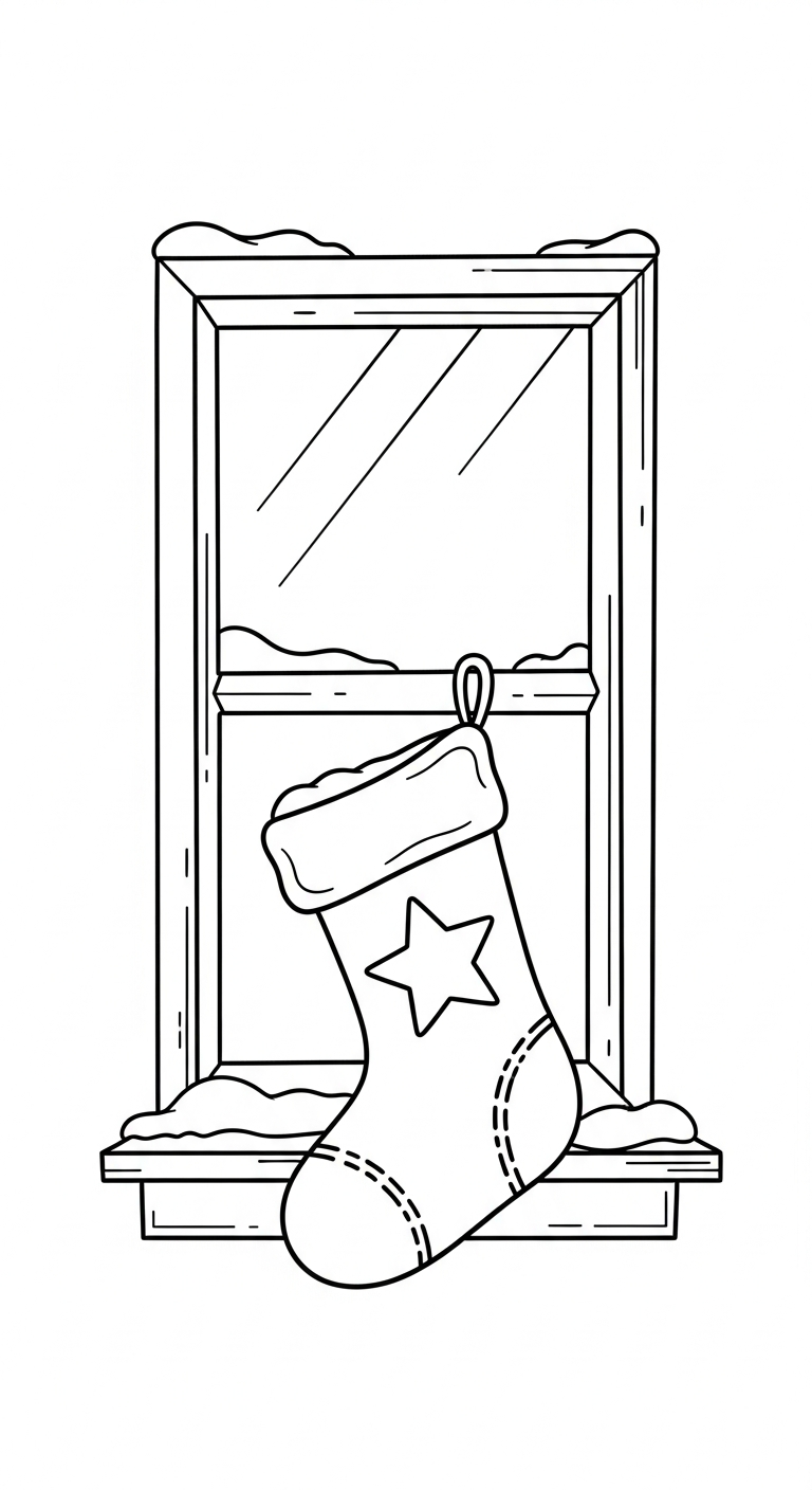 coloriage Chaussette de Noël update a dessiner et imprimer 1