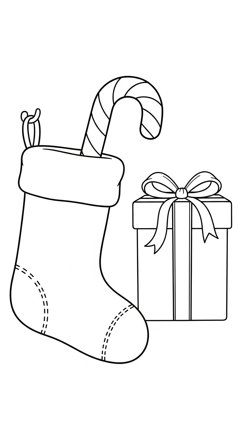 imprimer coloriage Chaussette de Noël update gratuit
