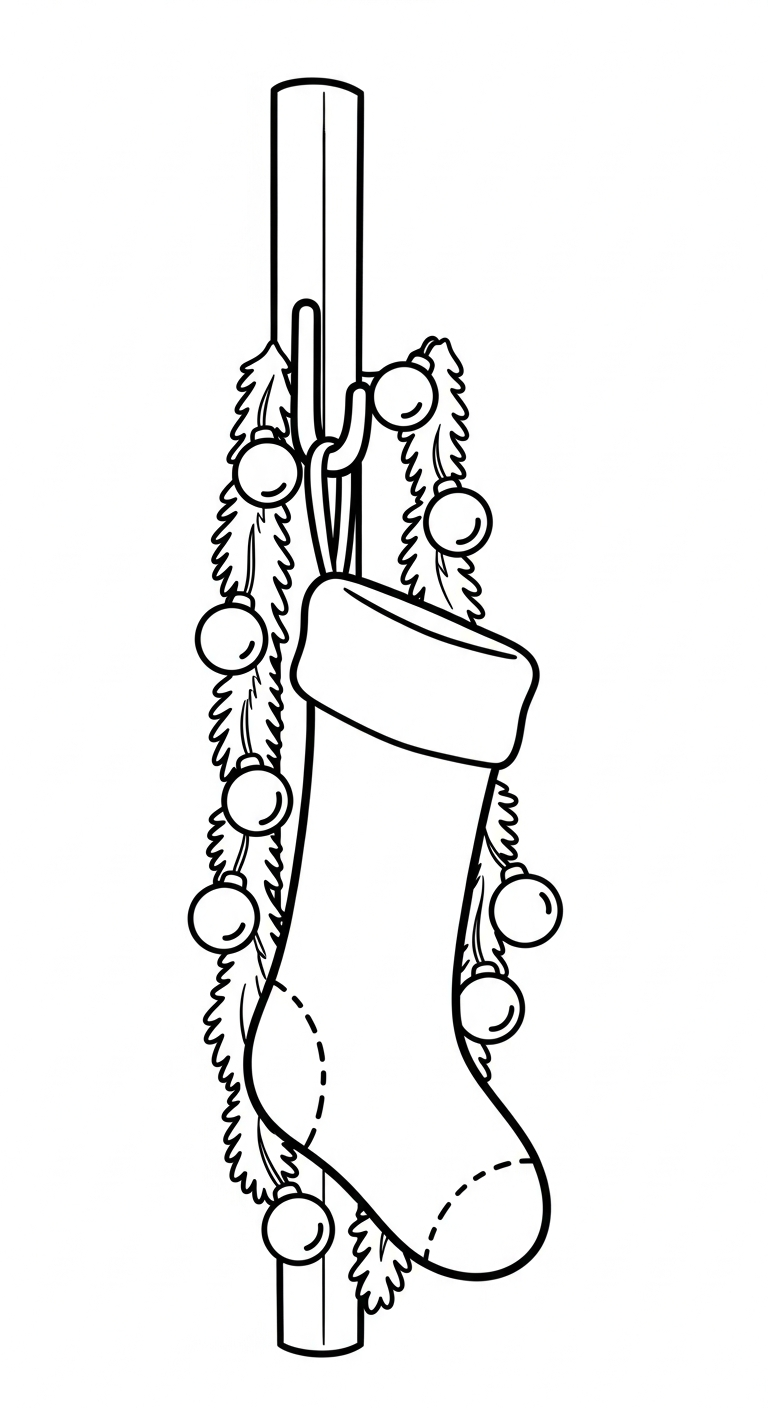 coloriage Chaussette de Noël update gratuit à imprimer