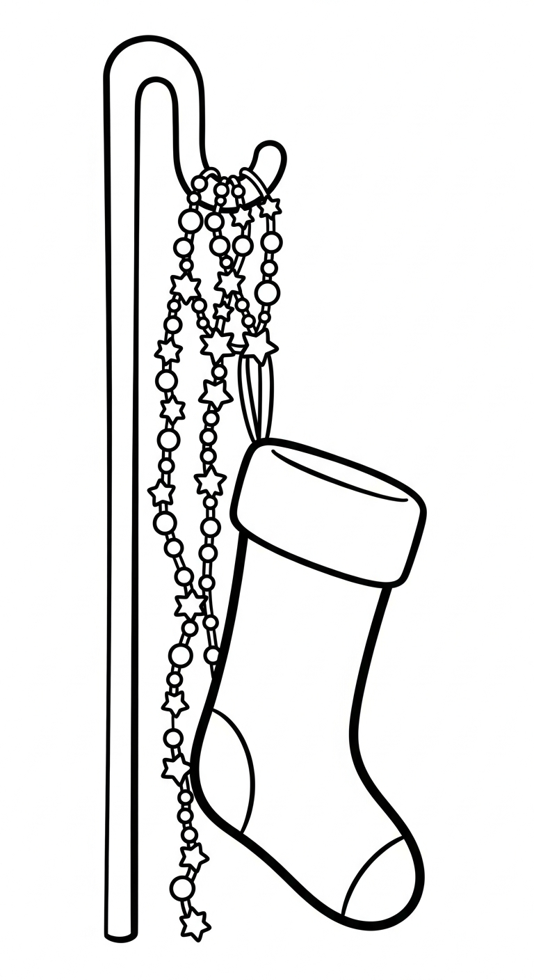 coloriage Chaussette de Noël update à imprimer pour enfants