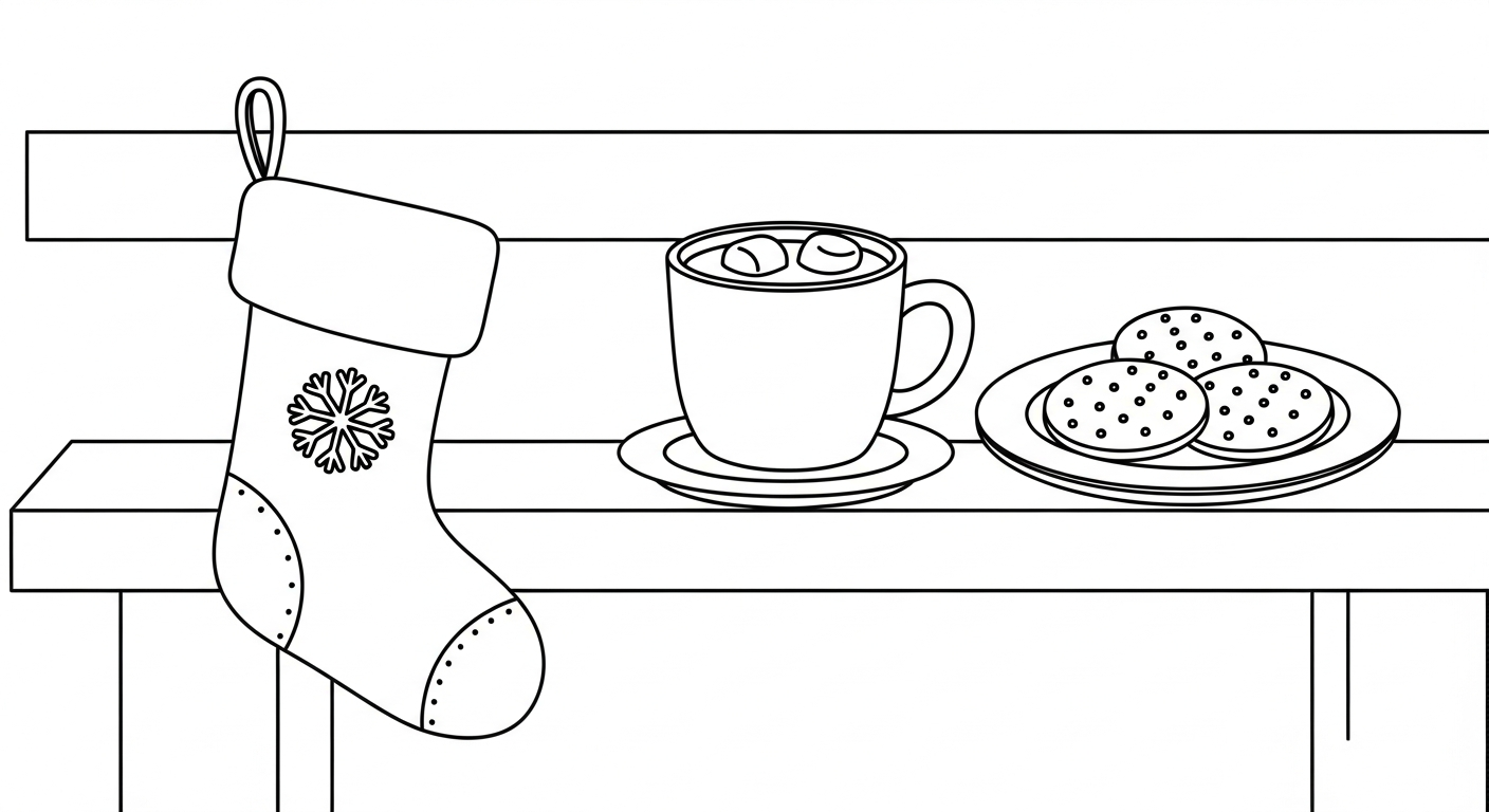 coloriage Chaussette de Noël update à imprimer pdf gratuit 1