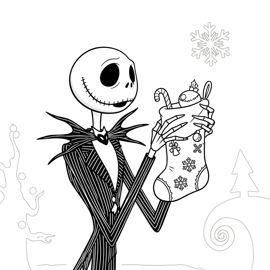 coloriage Chaussette de Noël update a dessiner et imprimer