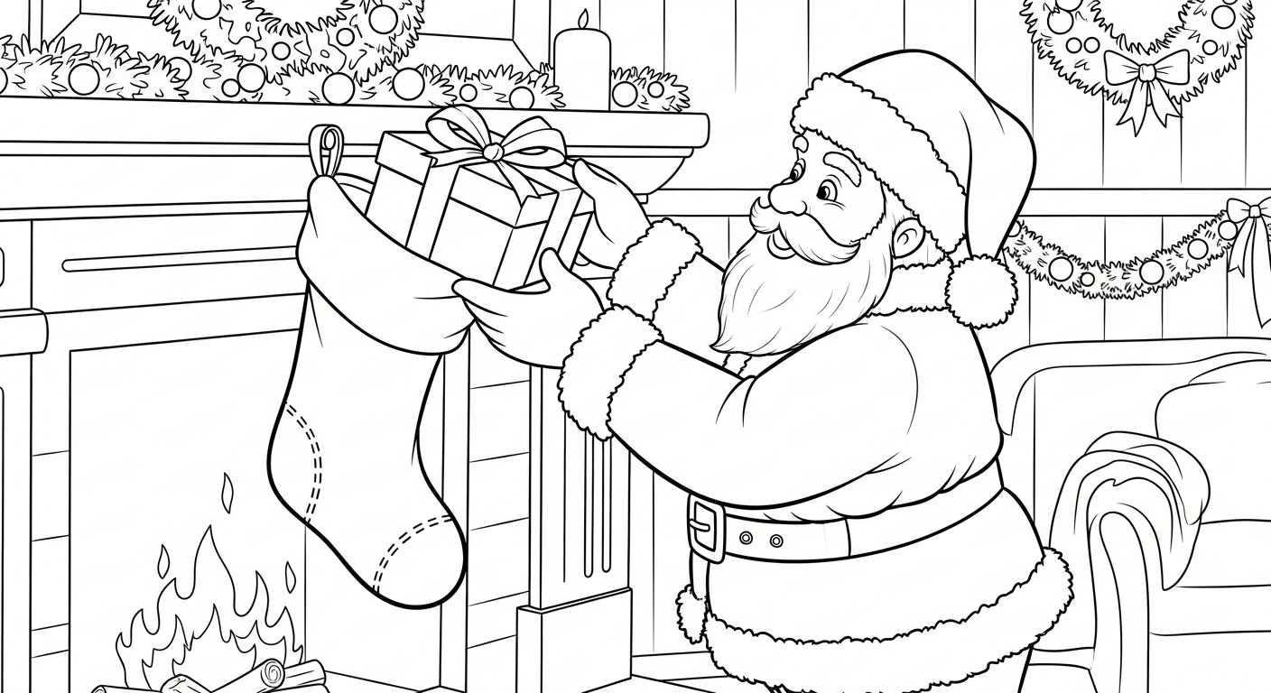 coloriage Chaussette de Noël update à imprimer pdf gratuit 2