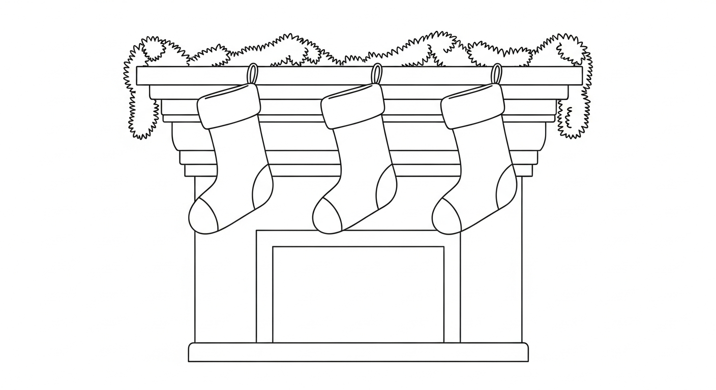 coloriage Chaussette de Noël update a dessiner et imprimer 2