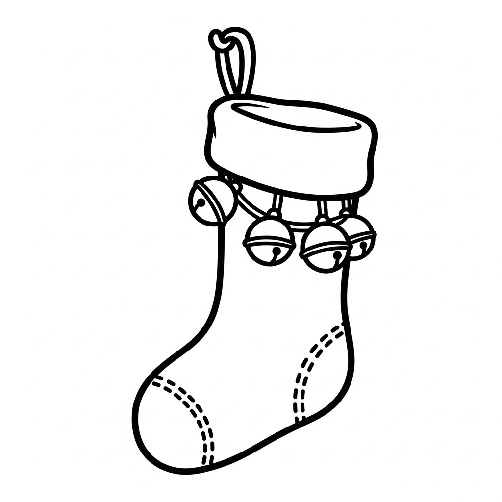coloriage Chaussette de Noël update à imprimer