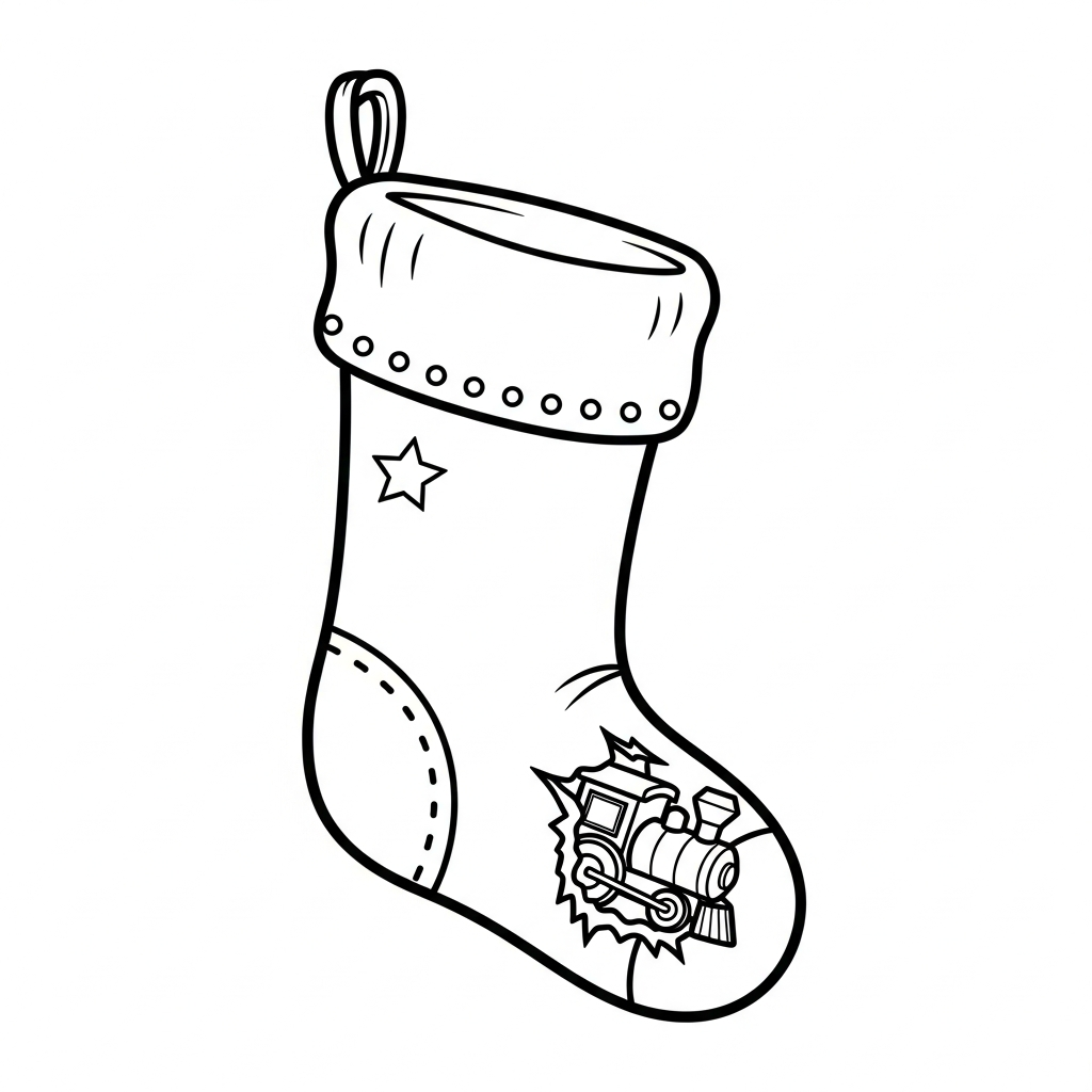coloriage Chaussette de Noël update a imprimer pour enfant de 4 ans