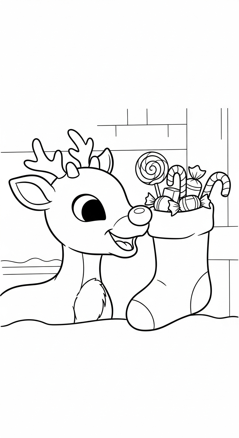 coloriage Chaussette de Noël update pour enfants a imprimer