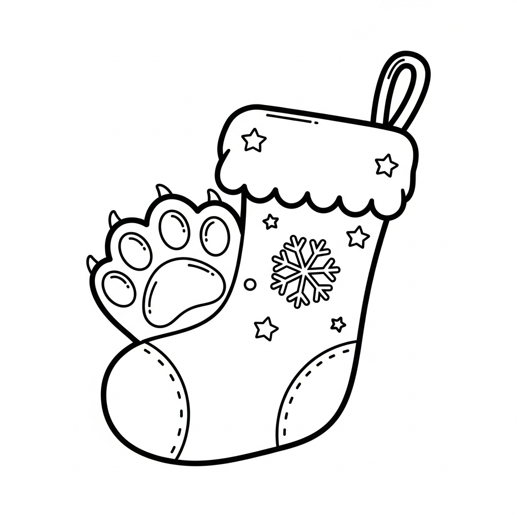 coloriage Chaussette de Noël update pour enfant de à imprimer