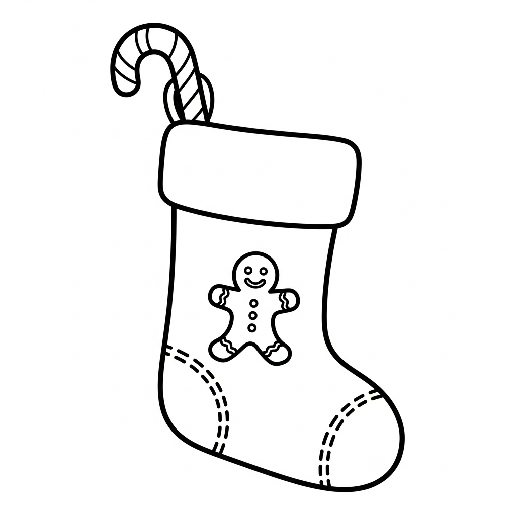 coloriage Chaussette de Noël update à imprimer gratuitement pdf