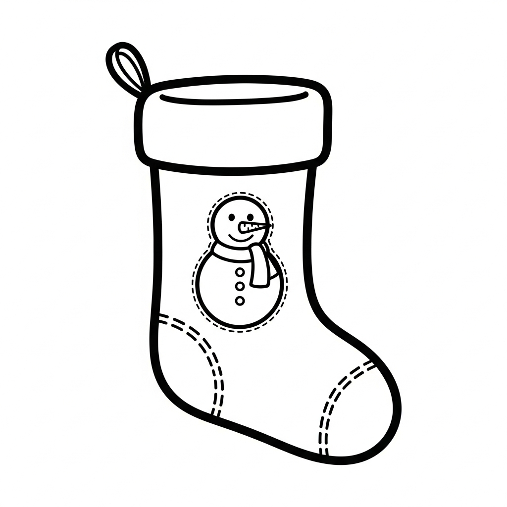 imprimer coloriage Chaussette de Noël update 1