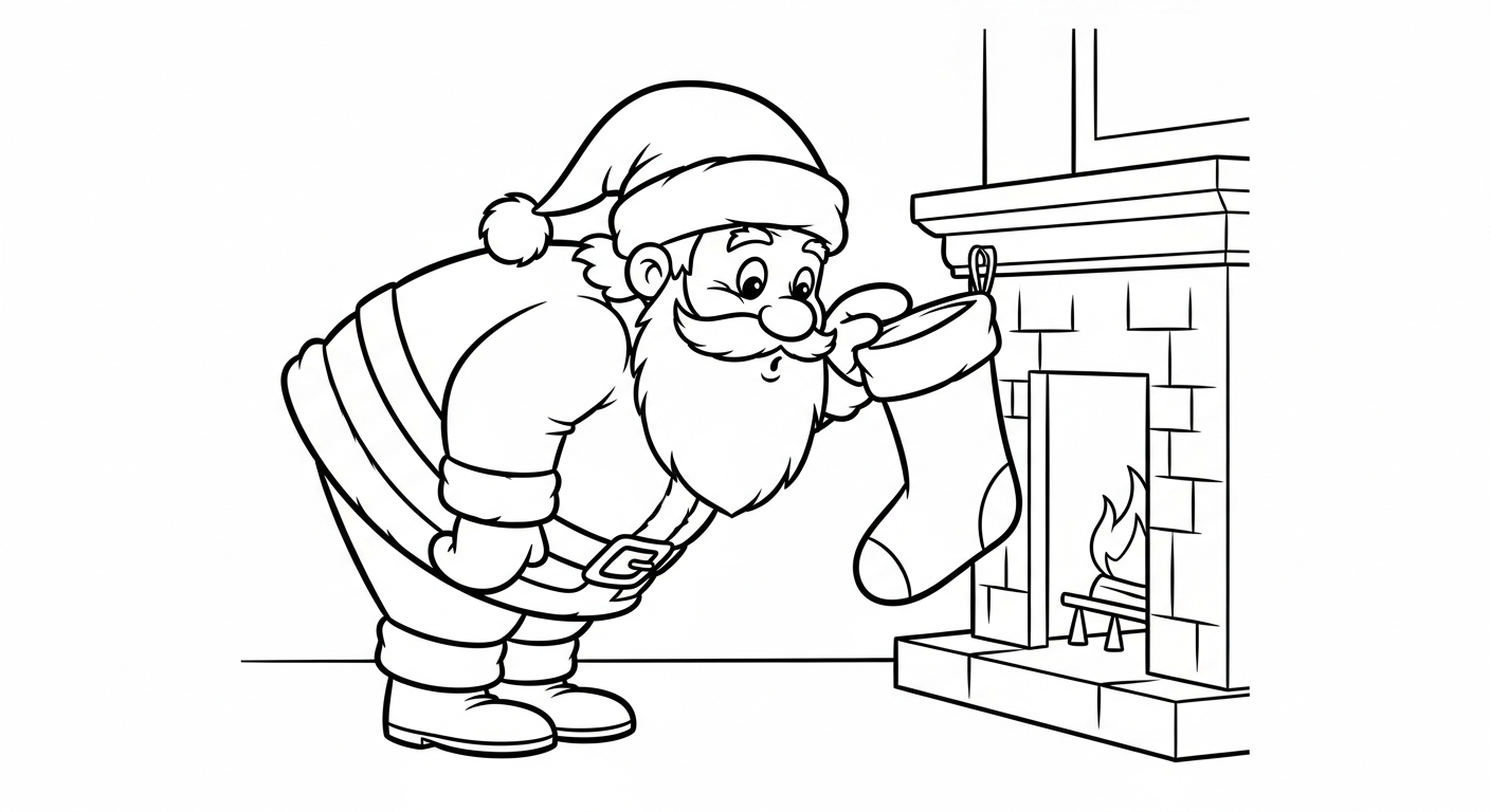 coloriage Chaussette de Noël update pour primaire