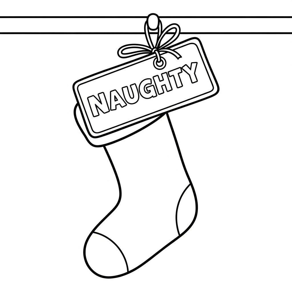 coloriage Chaussette de Noël update pour enfant de 7 ans