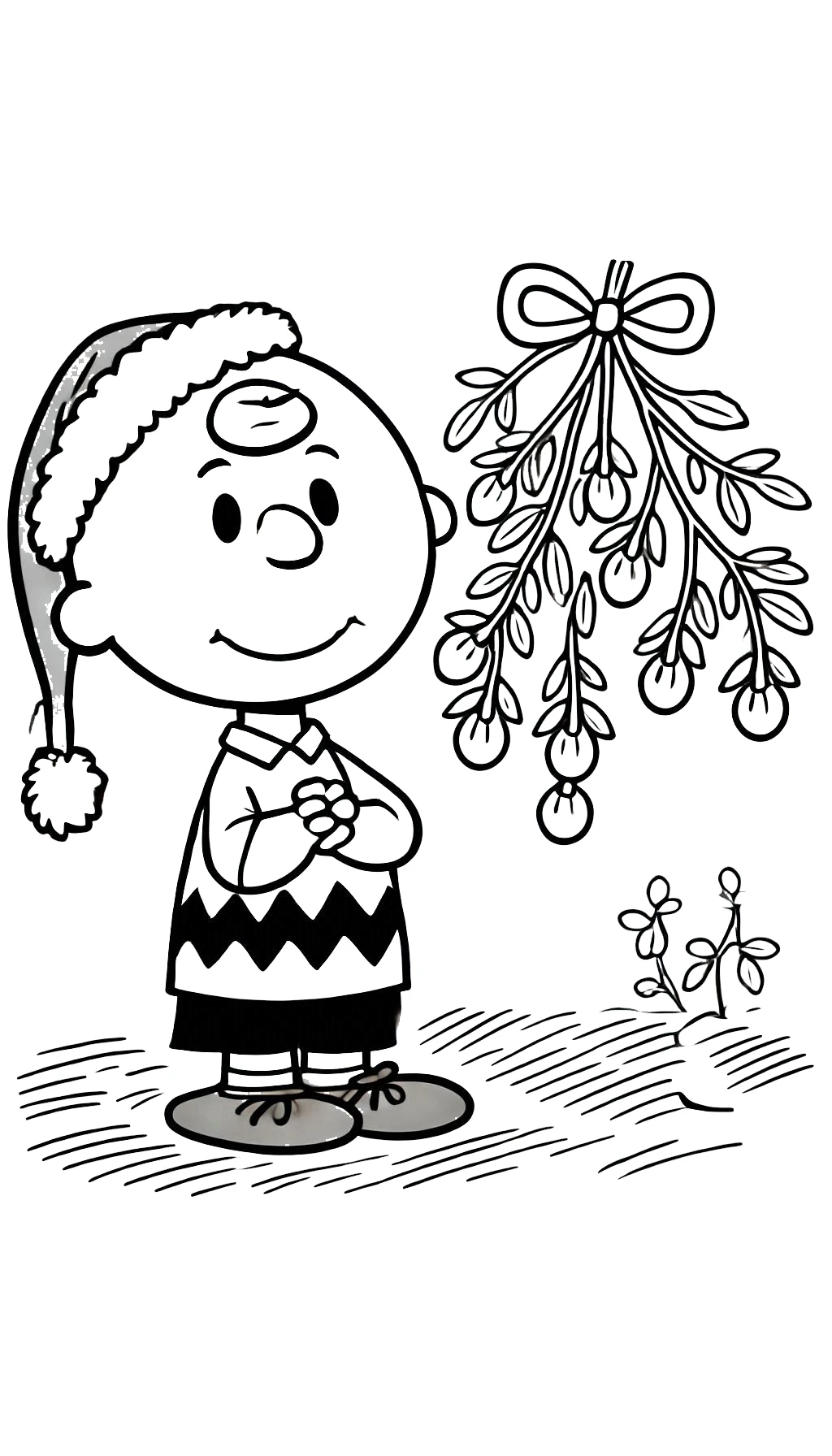 coloriage Charlie Brown Noël pour enfant de 3 ans