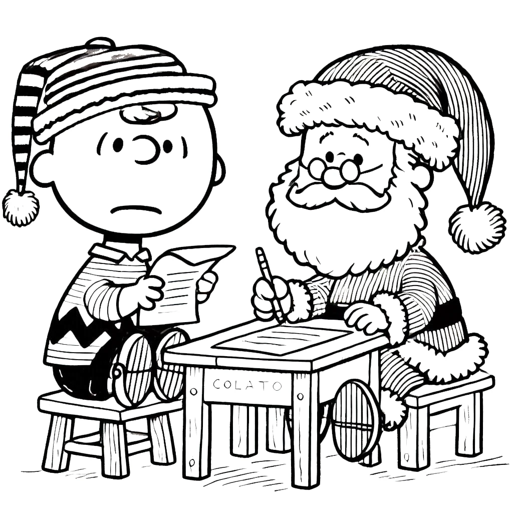 coloriage Charlie Brown Noël a telecharger 1