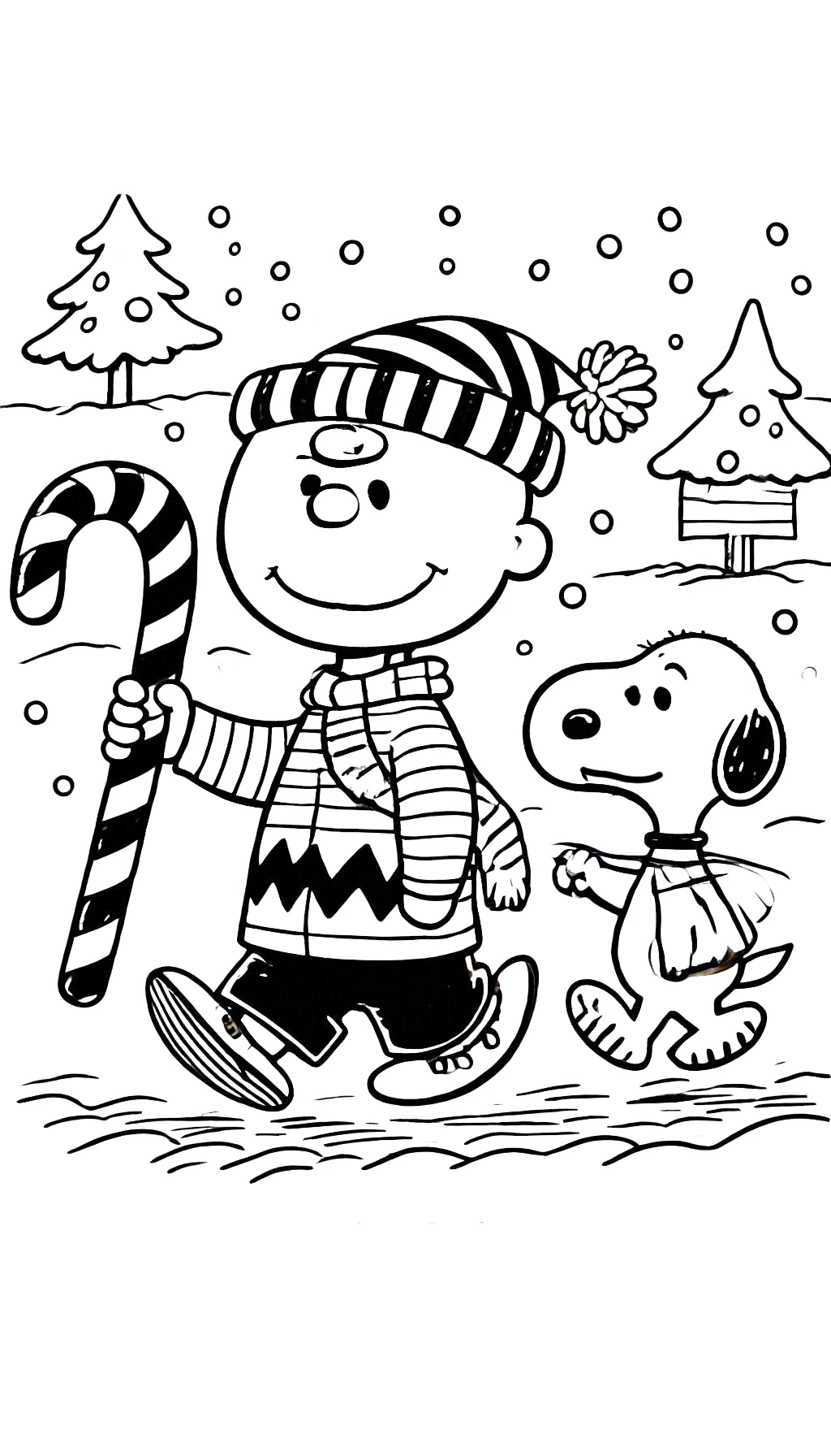 coloriage Charlie Brown Noël de pour enfants