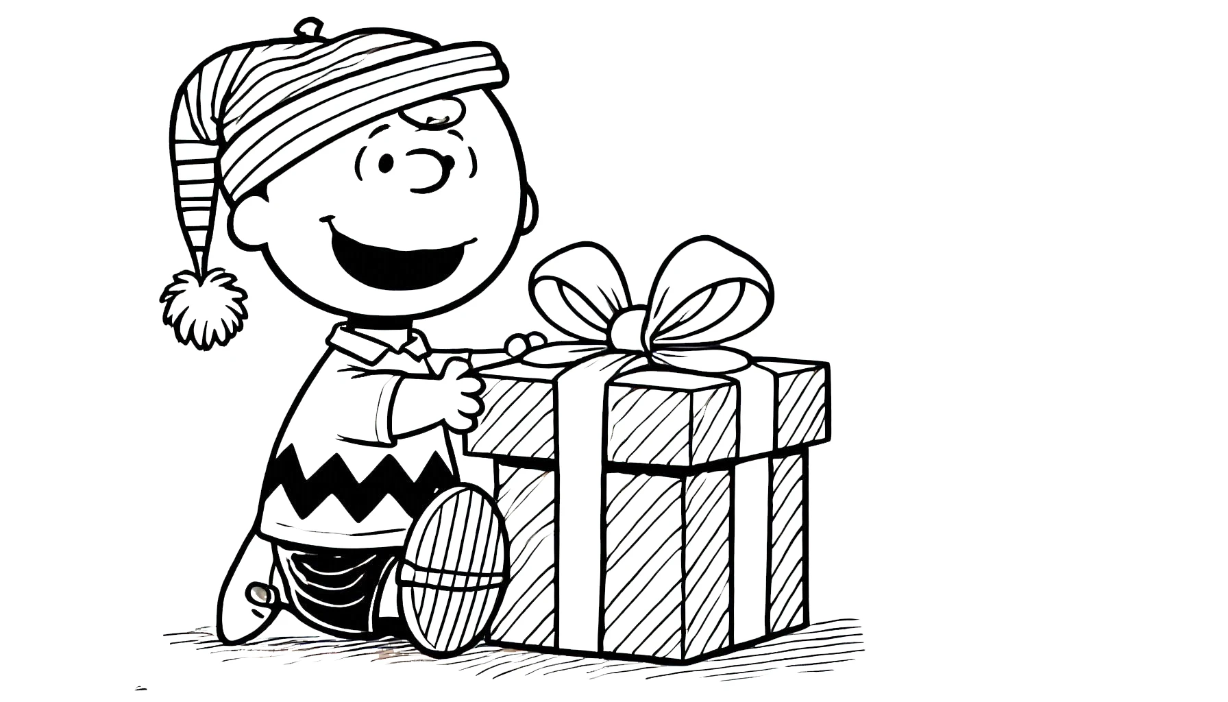 coloriage Charlie Brown Noël gratuit à imprimer