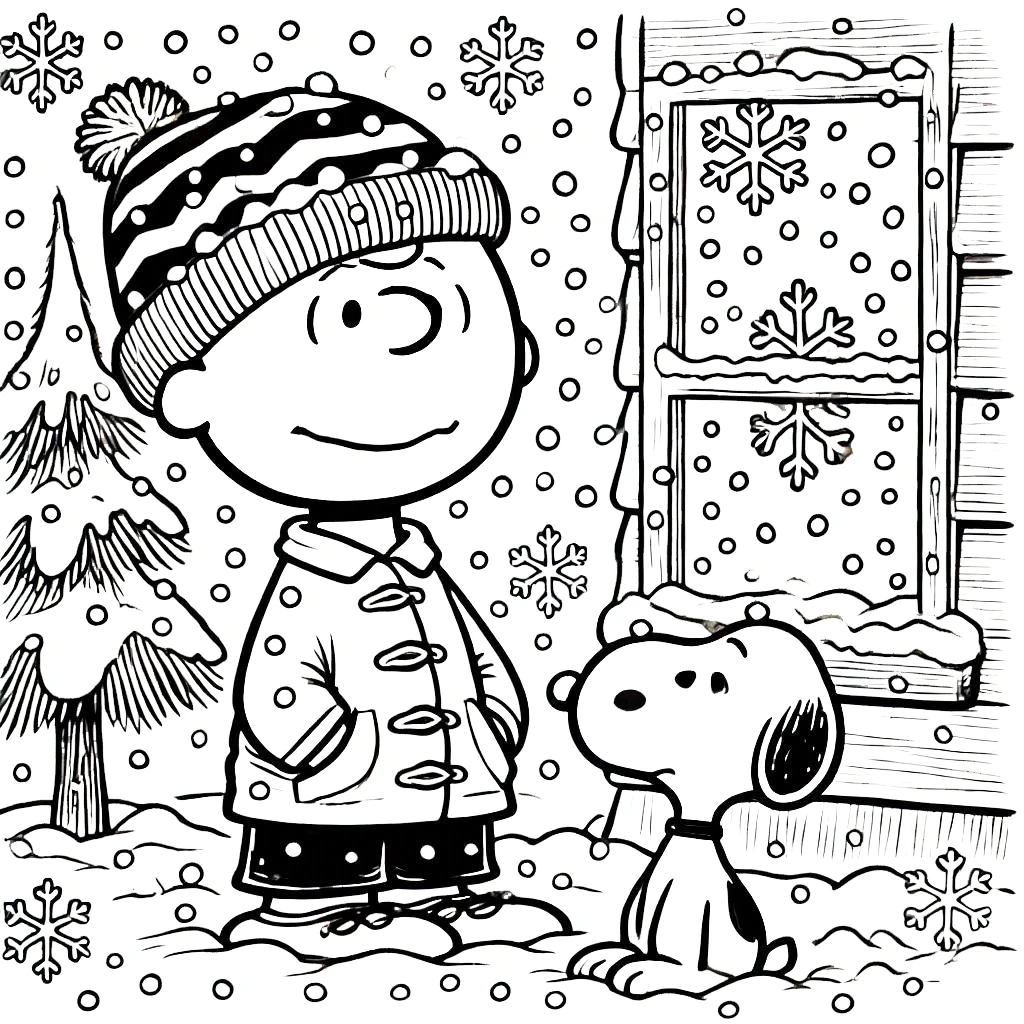 a imprimer coloriage Charlie Brown Noël gratuit