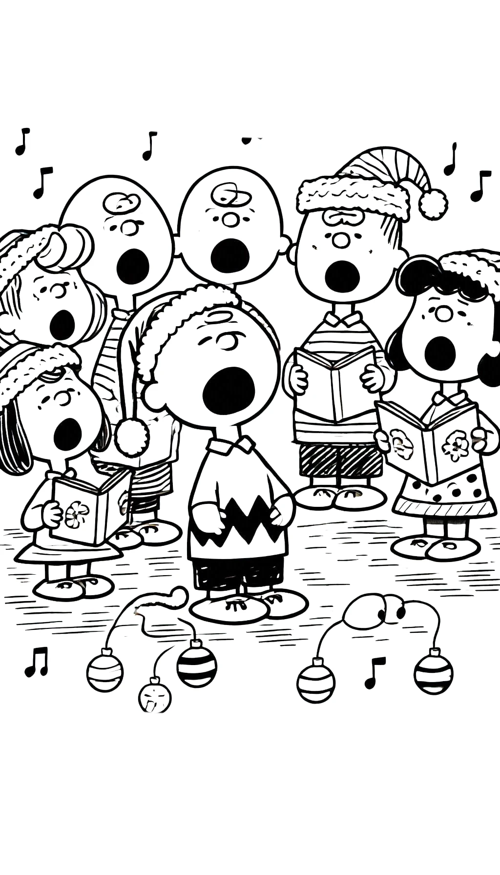 coloriage Charlie Brown Noël gratuit pour enfants 1