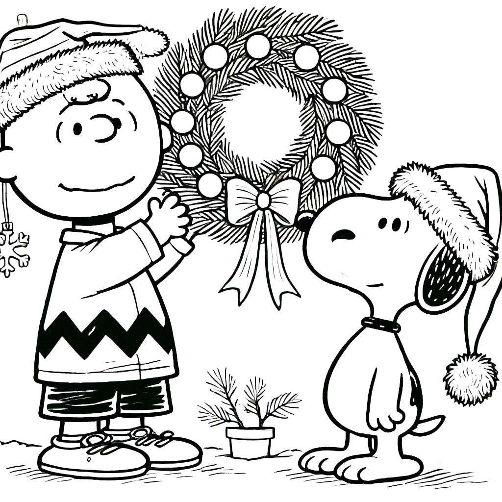 coloriage Charlie Brown Noël a imprimer gratuitement