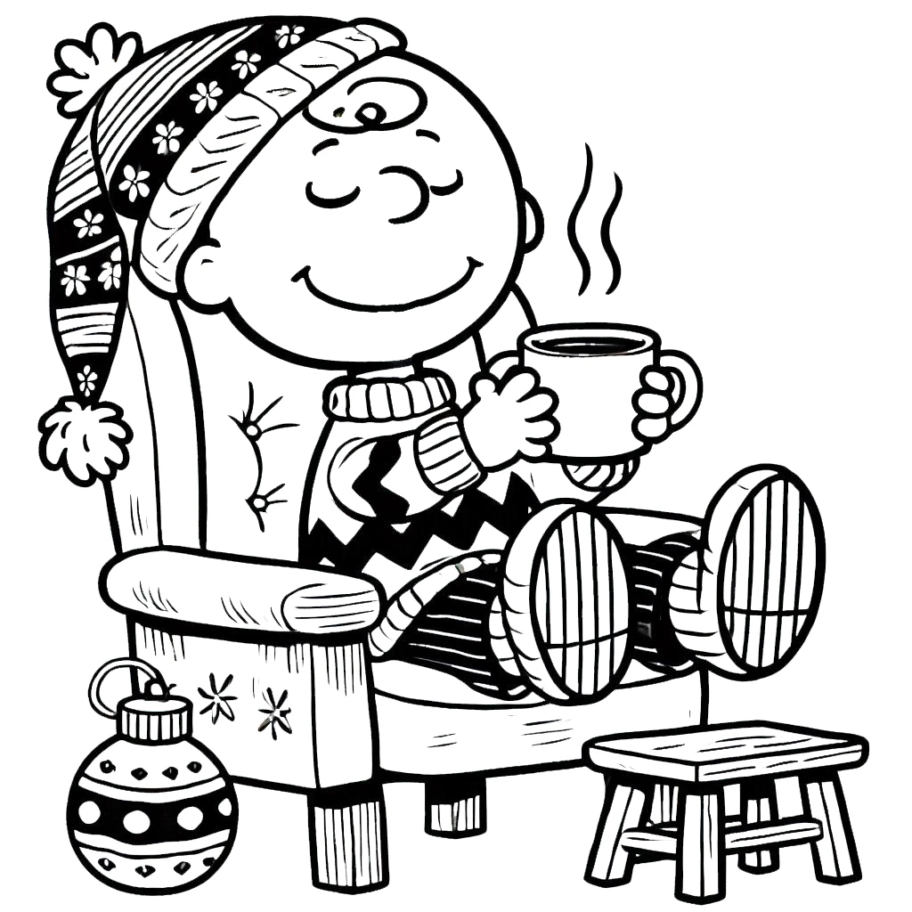 coloriage Charlie Brown Noël gratuit a imprimer 1