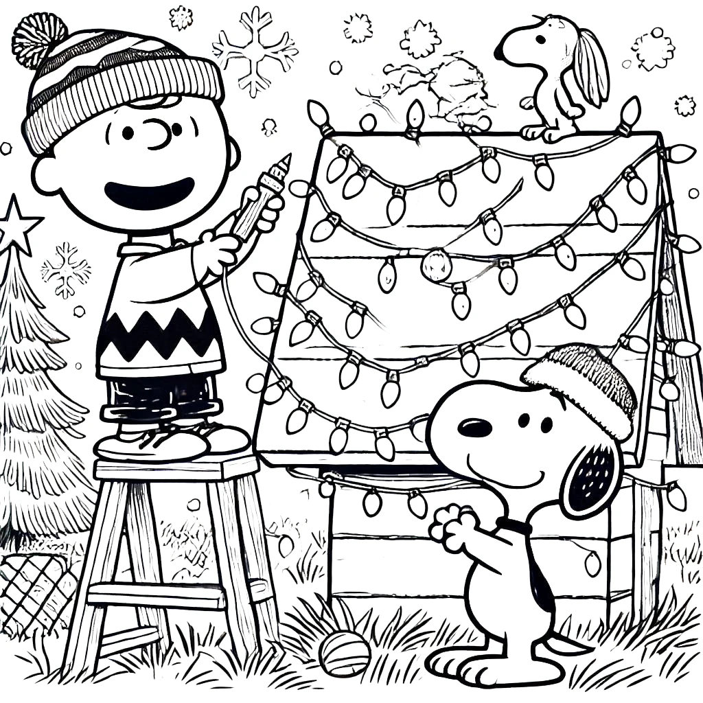 coloriage Charlie Brown Noël a colorier en ligne gratuitement