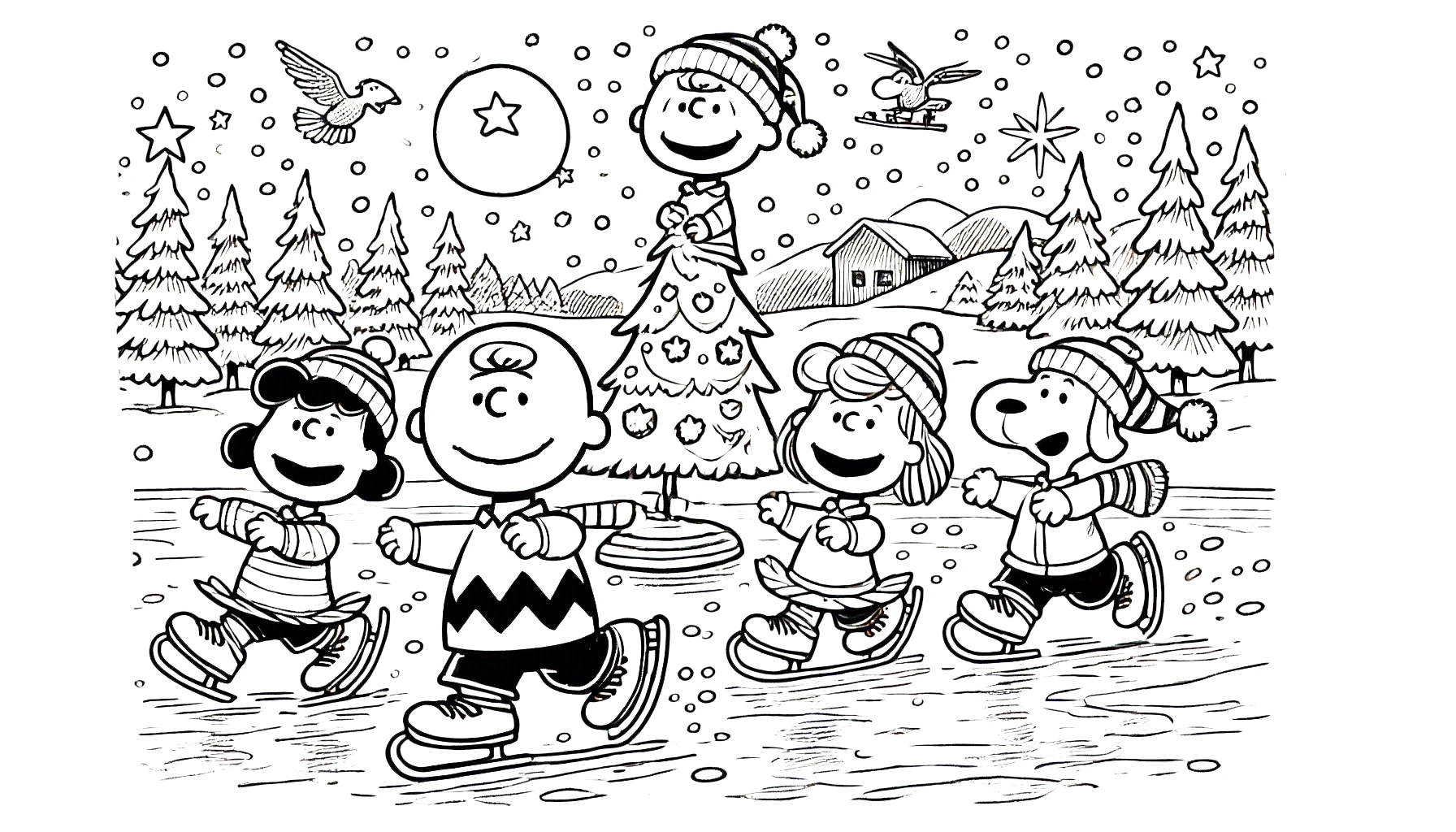 a imprimer coloriage Charlie Brown Noël gratuit 1