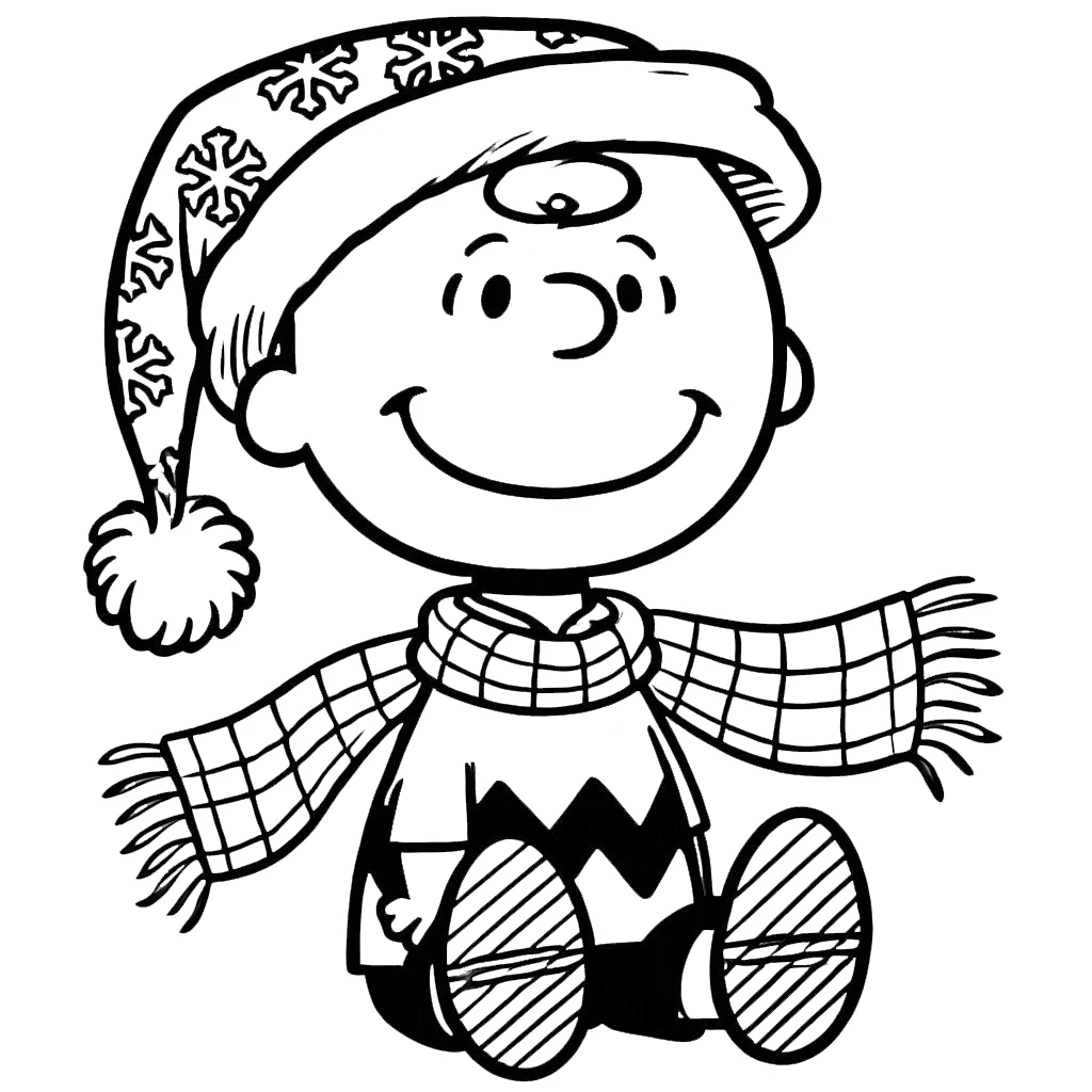 coloriage Charlie Brown Noël à imprimer gratuit