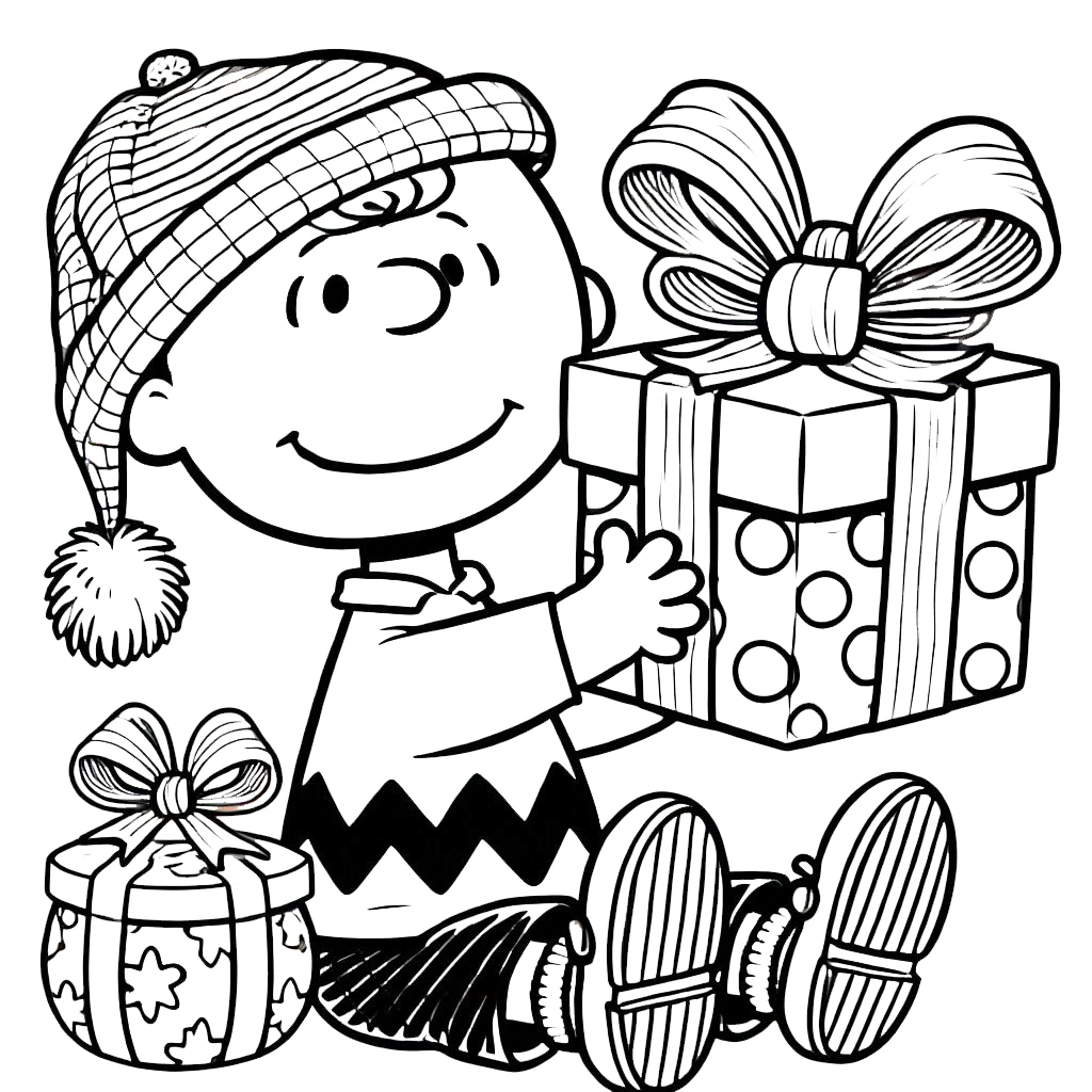 coloriage Charlie Brown Noël gratuit a imprimer