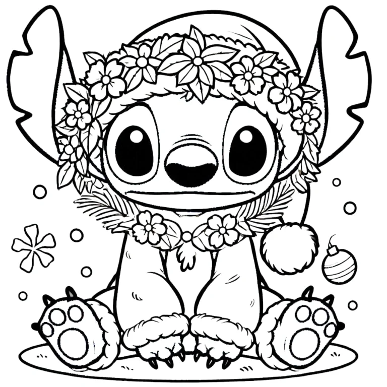 Coloriage Couronne de Noël