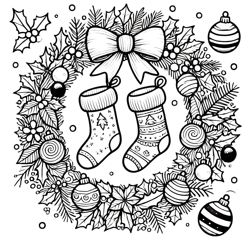 coloriage Couronne de Noël à imprimer gratuit