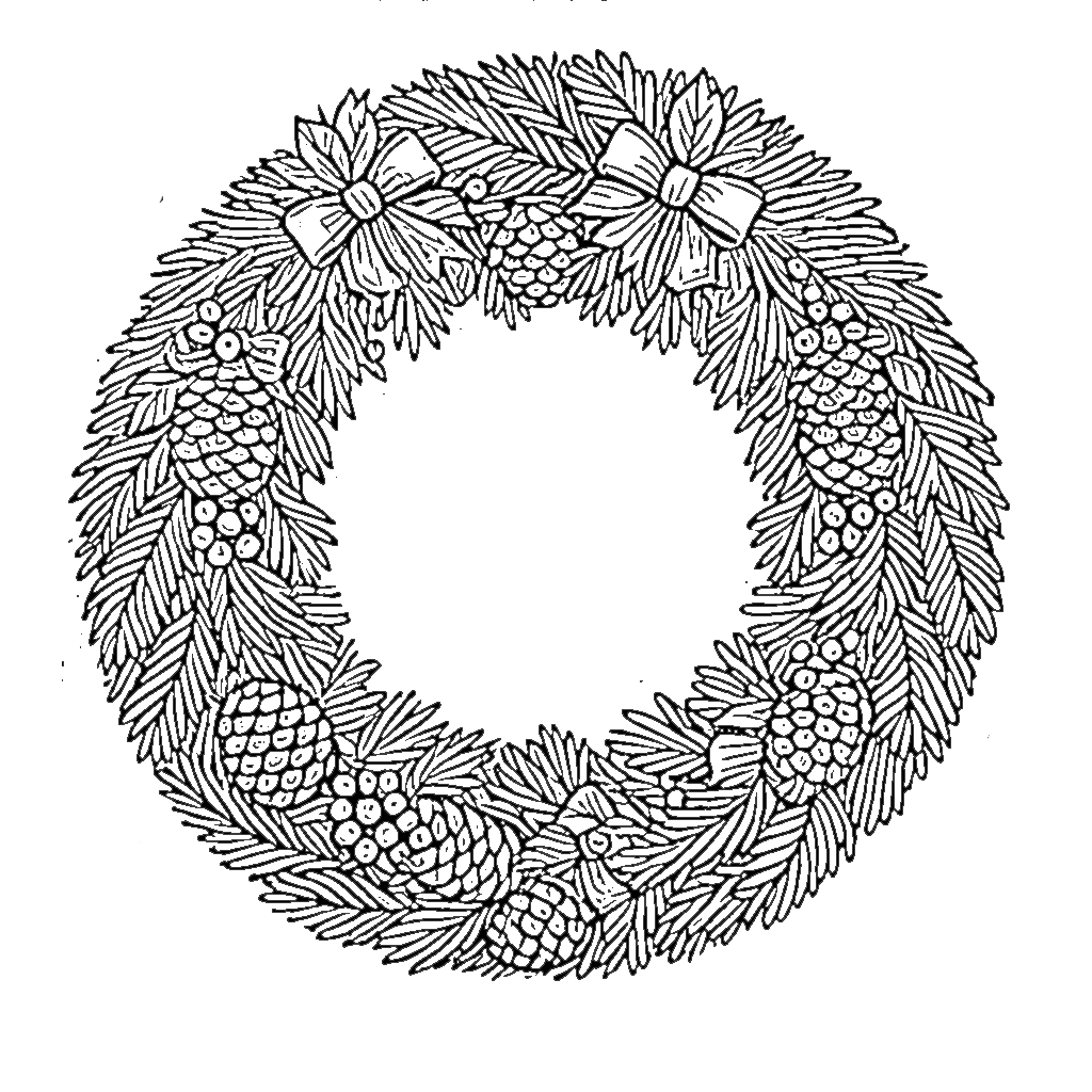 coloriage Couronne de Noël à imprimer pour enfant de 12 ans